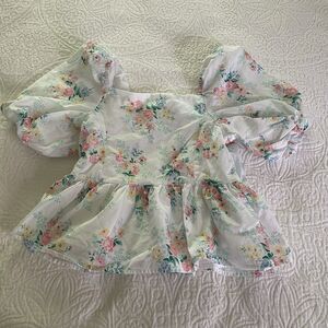Janie‎ and Jack Girls Size 8 Floral Peplum Blouse